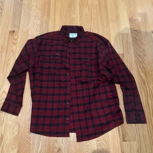 Red and Black Casual Button Down Shirt
